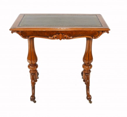 Victorian Writing Table Walnut Tulip Leg Desk 1880