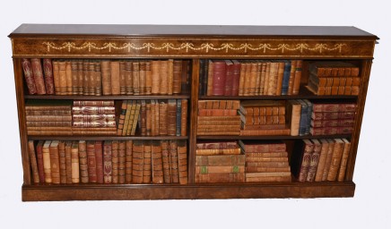 Walnut Open Bookcase - Regency Inlay Bookcases Study Interiors