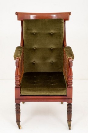 William IV Bergere Chair - Antique Mahogany 19th Century