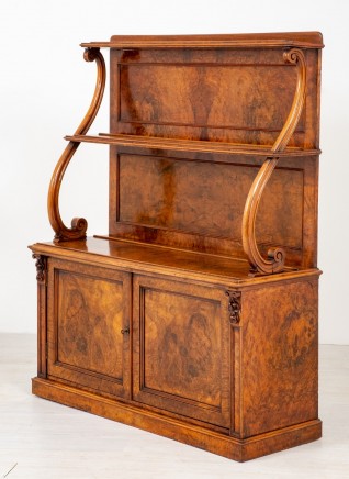 William IV Bookcase Walnut Cabinet 19th C
