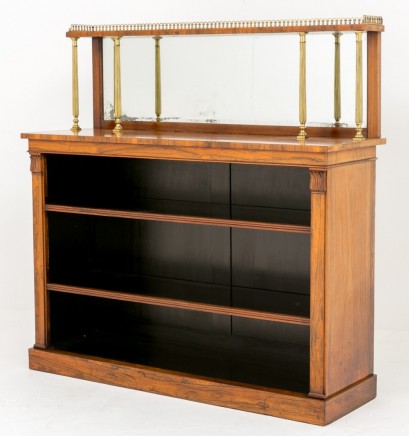 William IV Bookcase in Rosewood Open Front 19th Century Antique