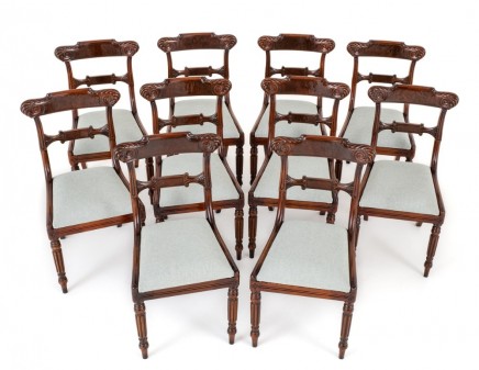 William IV Dining Chairs Set 10 Mahogany