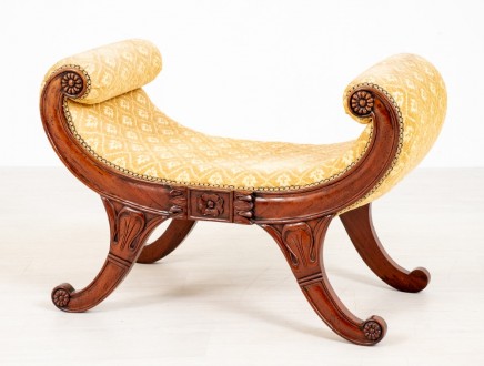 William IV Stool Classical Seat Chaise Mahogany