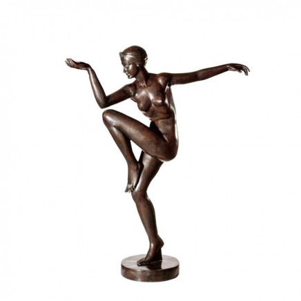 XL Art Deco Bronze Dancer Statue Biba 6ft 173 CM