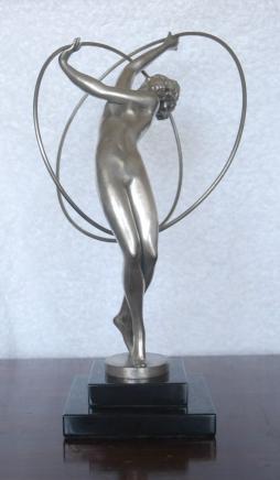 Art Deco Hoop Dancer Statue Figurine French