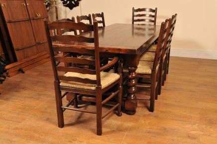 Barley Refectory Table Ladderback Chair Kitchen Set