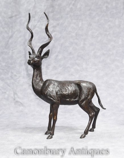 Bronze African Antelope Adax Tribal Art