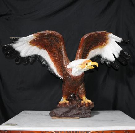 Coloured Bronze American Golden Eagle Bird Prey Statue Us Art Casting
