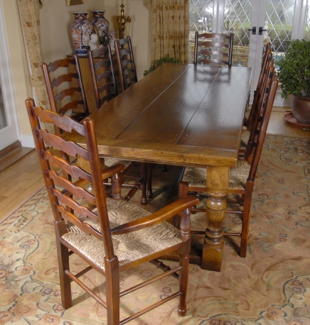 Refectory Table Dining Set -  Ladderback Kitchen Chairs