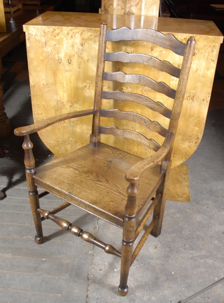 English Rustic Oak Ladderback Chairs