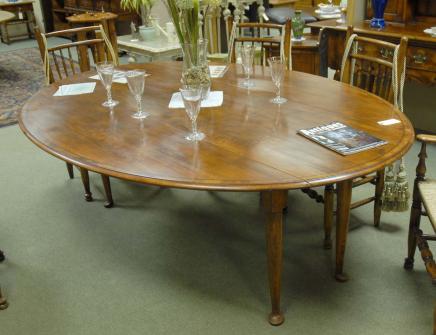 French Cherry Banded Pad foot Drop Leaf Dining Table Tables