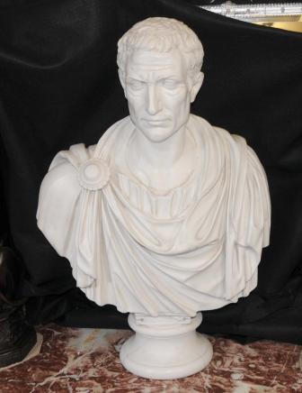 Italian Marble Resin Bust Julius Caesar Roman Emperor