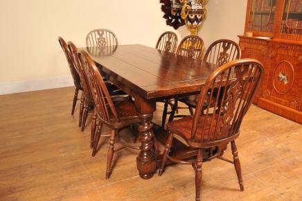 Kitchen Dining Set Refectory Table Windsor Chairs