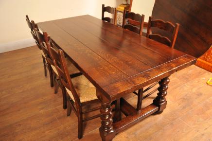 Ladderback Chairs and Refectory Table Kitchen Set Dining