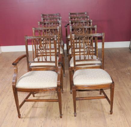 Set 10 Regency Arrowback Dining Chairs