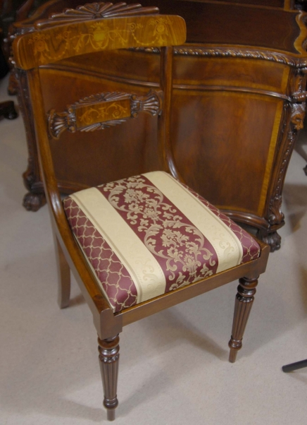 Set 12 English Regency Walnut Inlay Dining Chairs