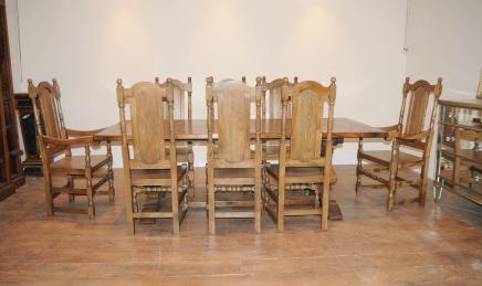 Refectory Table Dining Set - William Mary Chair Farmhouse Diners