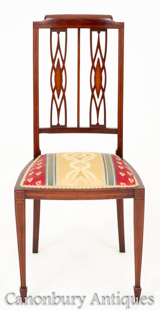 Sheraton Revival Side Chair in Mahogany Circa 1890