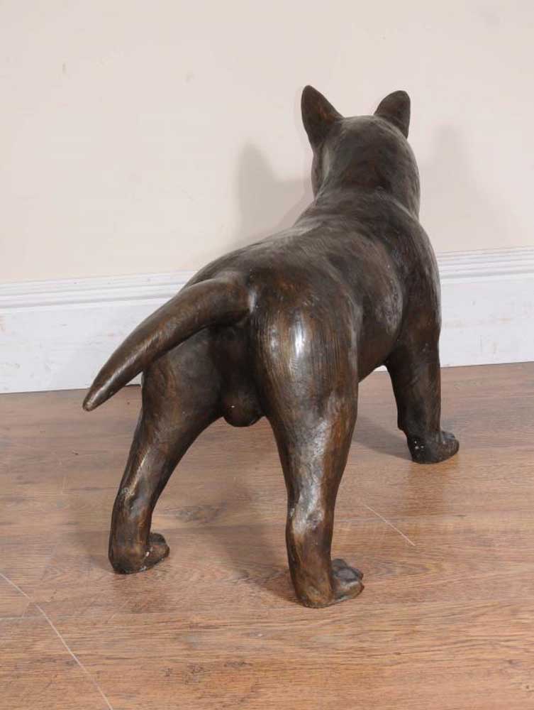 Bronze English Bull Terrier Statue Lifesize