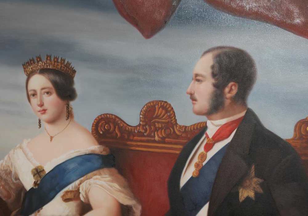 Large Oil Painting Queen Victoria Prince Albert Monarchy Victorian ...