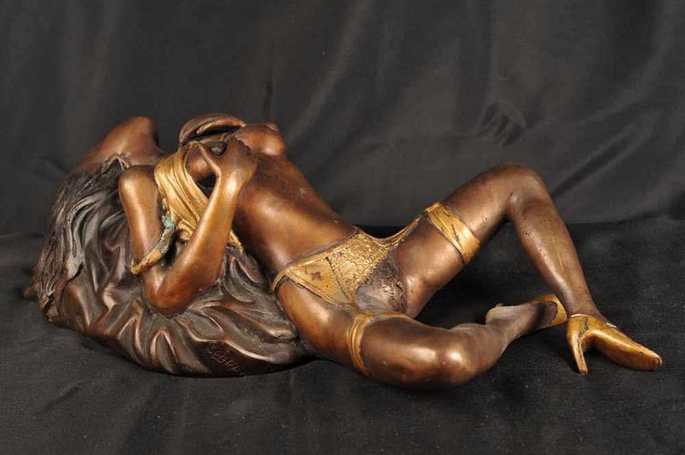1000px x 665px - Naked Bronze Porno Girl Figurine Erotic Art Figurine