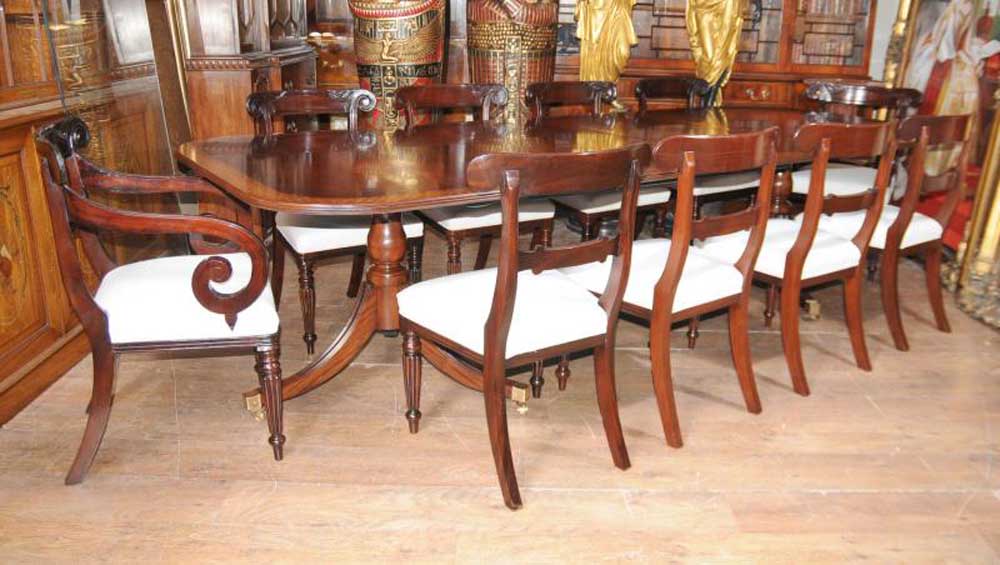 Regency Mahogany Dining Set William Iv, Mahogany Dining Room Table And Chairs