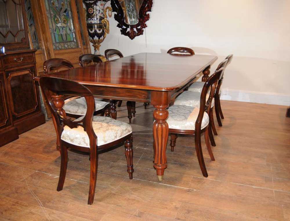 Victorian Mahogany Dining Table Set, Dining Room Chairs With Mahogany Legs