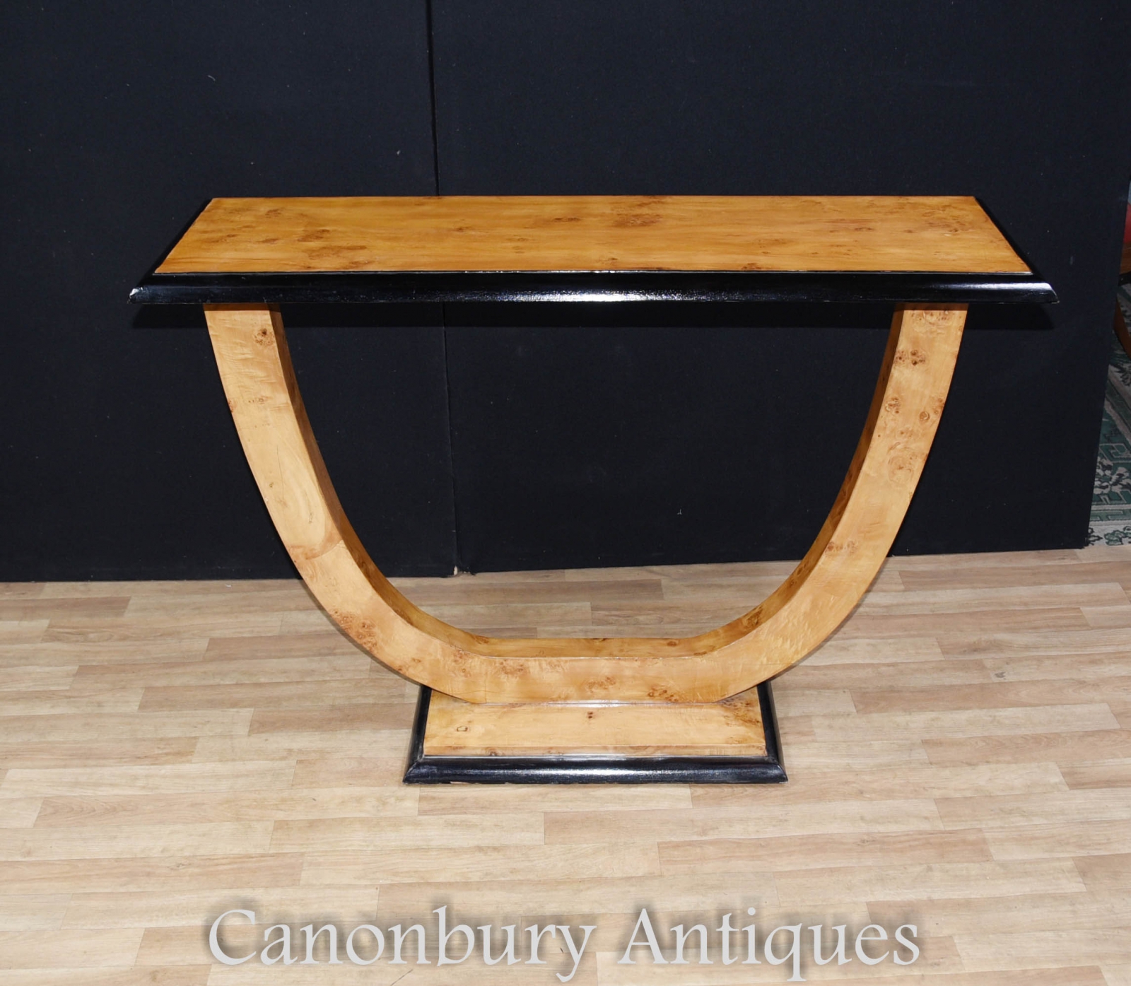 Art Deco Oggee Console Table Blonde Walnut Hall Tables